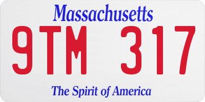 MA license plate 9TM317