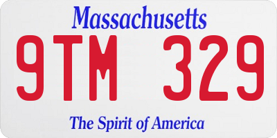 MA license plate 9TM329
