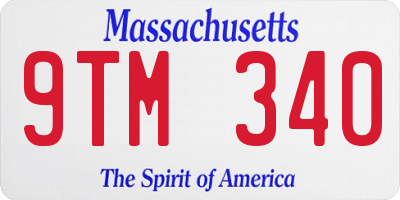 MA license plate 9TM340