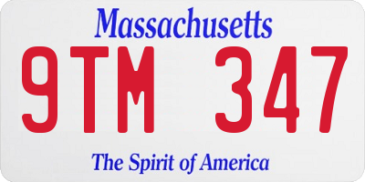 MA license plate 9TM347