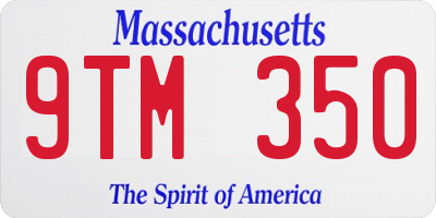 MA license plate 9TM350