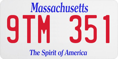 MA license plate 9TM351