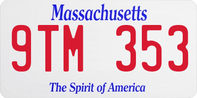 MA license plate 9TM353