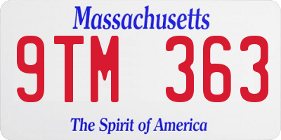 MA license plate 9TM363