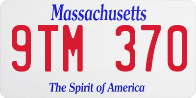 MA license plate 9TM370