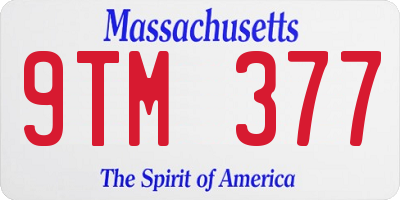 MA license plate 9TM377