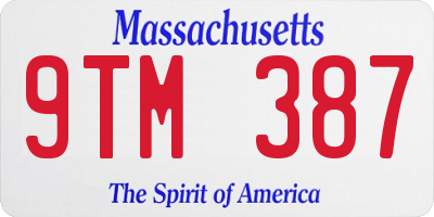 MA license plate 9TM387