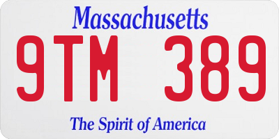 MA license plate 9TM389