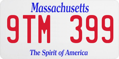 MA license plate 9TM399