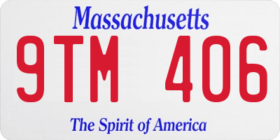 MA license plate 9TM406