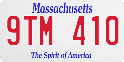 MA license plate 9TM410