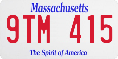 MA license plate 9TM415