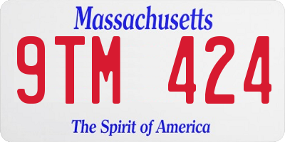 MA license plate 9TM424