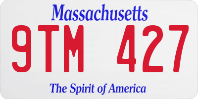 MA license plate 9TM427
