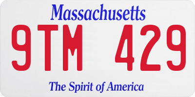 MA license plate 9TM429