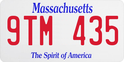 MA license plate 9TM435