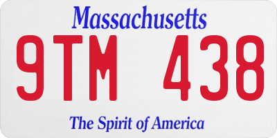 MA license plate 9TM438