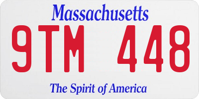 MA license plate 9TM448
