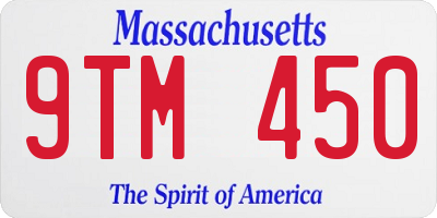 MA license plate 9TM450
