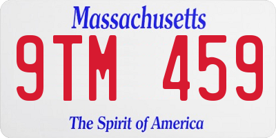 MA license plate 9TM459