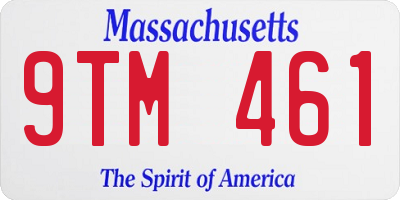 MA license plate 9TM461
