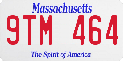 MA license plate 9TM464