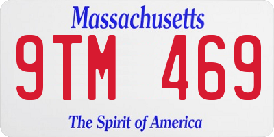 MA license plate 9TM469
