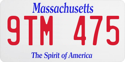 MA license plate 9TM475