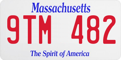 MA license plate 9TM482