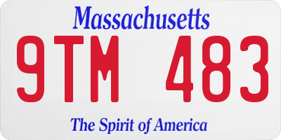 MA license plate 9TM483