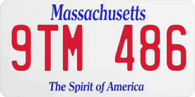 MA license plate 9TM486