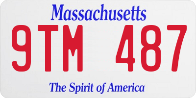 MA license plate 9TM487