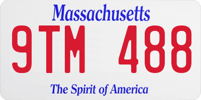 MA license plate 9TM488