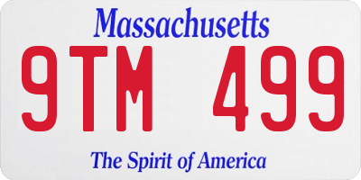 MA license plate 9TM499
