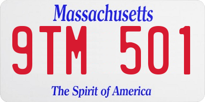 MA license plate 9TM501