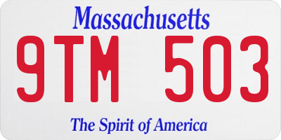 MA license plate 9TM503