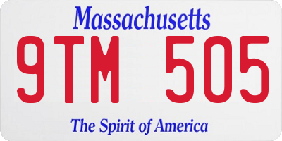 MA license plate 9TM505
