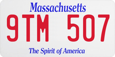 MA license plate 9TM507