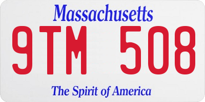 MA license plate 9TM508