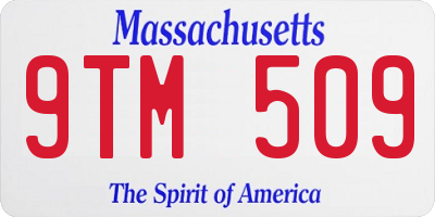 MA license plate 9TM509