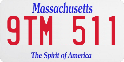 MA license plate 9TM511