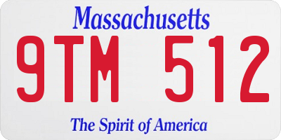 MA license plate 9TM512