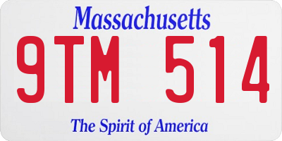 MA license plate 9TM514