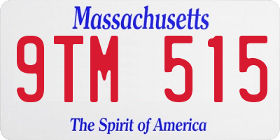MA license plate 9TM515