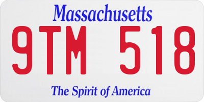 MA license plate 9TM518