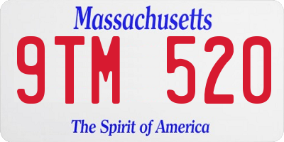 MA license plate 9TM520