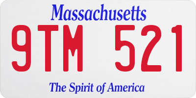 MA license plate 9TM521