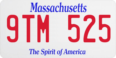 MA license plate 9TM525