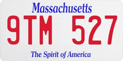 MA license plate 9TM527