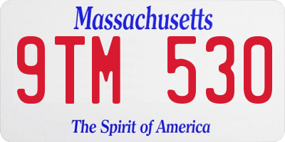 MA license plate 9TM530